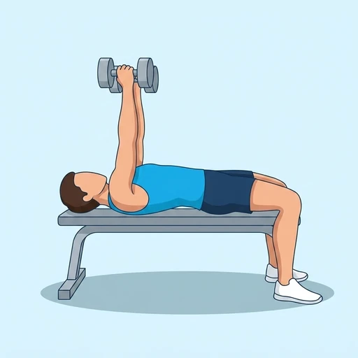 Close-Grip Dumbbell Bench Press — start position, flat illustration