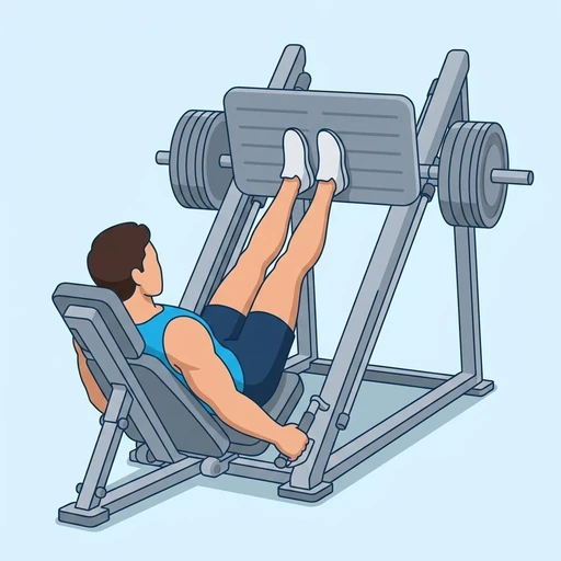 Close-Stance Leg Press — start position, flat illustration