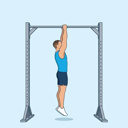 Commando Pull-Up — start position, flat illustration
