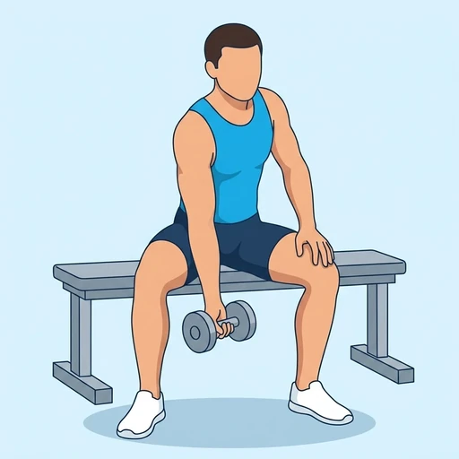 Concentration Curl — start position, flat illustration