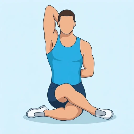 Cow Face Pose, flat illustration