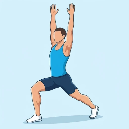 Crescent Lunge, flat illustration