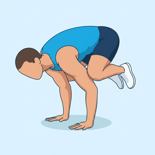 Crow Pose, flat illustration