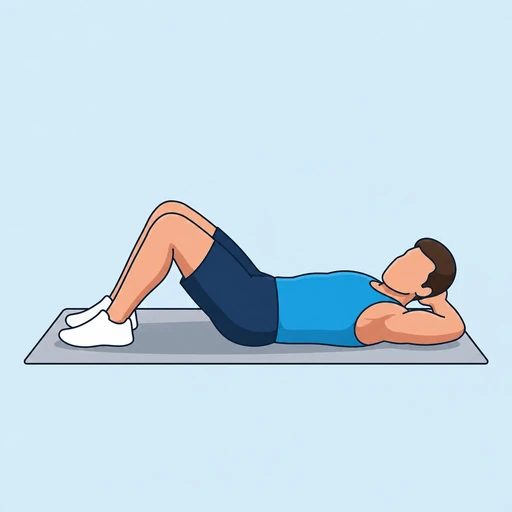 Crunches — start position, flat illustration