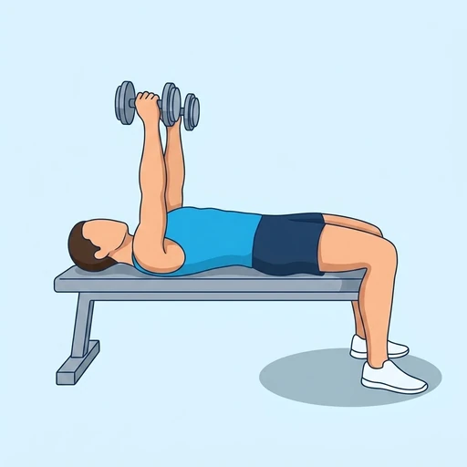 Dumbbell Fly — start position, flat illustration