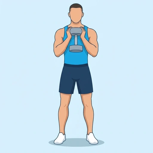 Dumbbell Goblet Squat — start position, flat illustration