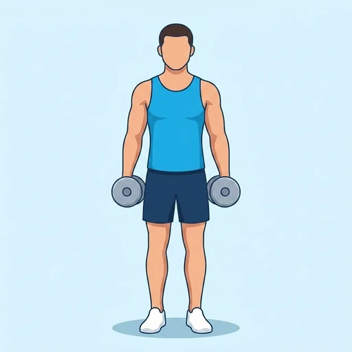 Dumbbell Lunge — start position, flat illustration