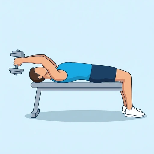 Dumbbell Pullover — start position, flat illustration