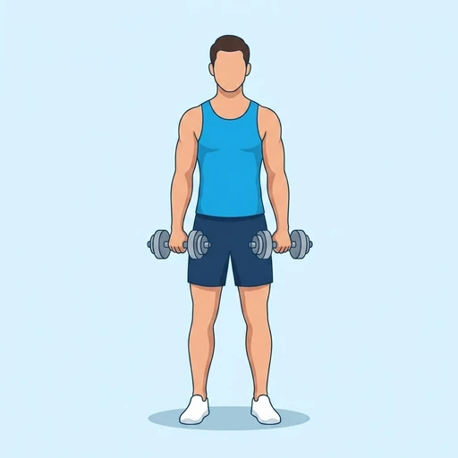 Dumbbell Reverse Curl — start position, flat illustration