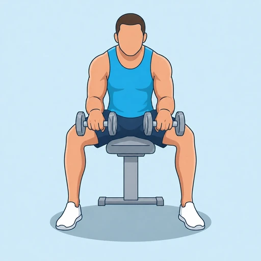 Dumbbell Reverse Wrist Curl — peak position, flat illustration