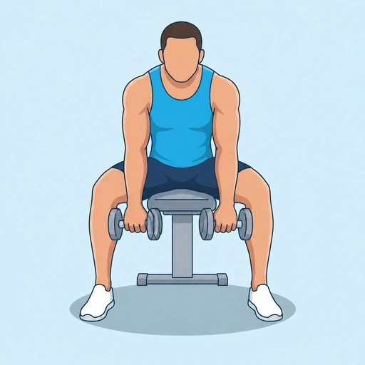 Dumbbell Reverse Wrist Curl — start position, flat illustration