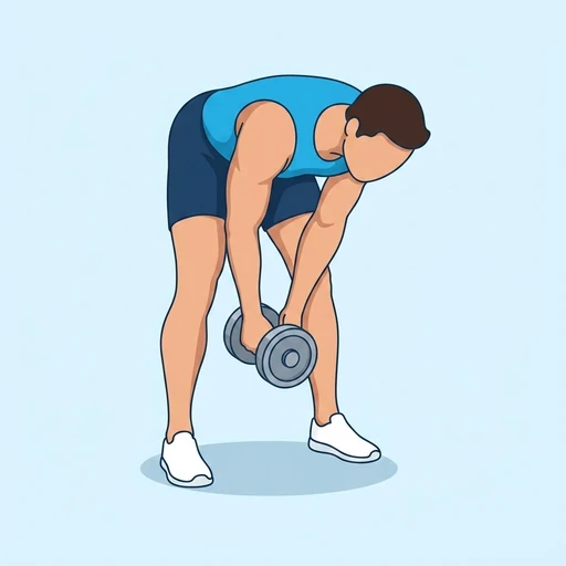 Dumbbell Somersault Squat — peak position, flat illustration