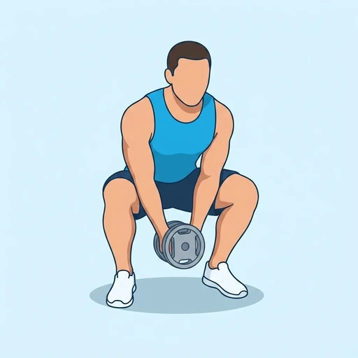 Dumbbell Somersault Squat — start position, flat illustration