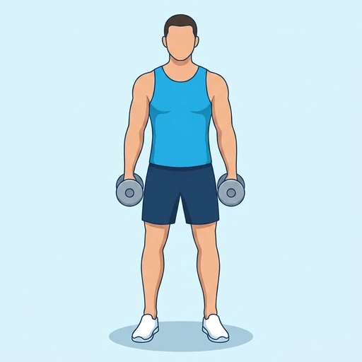 Dumbbell Squat — start position, flat illustration