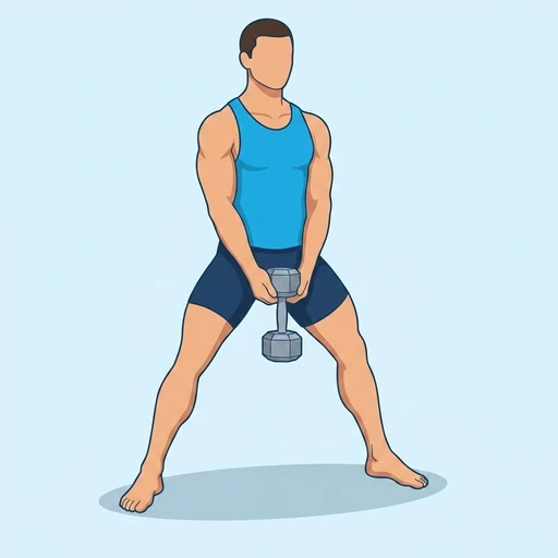Dumbbell Sumo Squat — start position, flat illustration