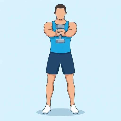 Dumbbell Svend Press — peak position, flat illustration