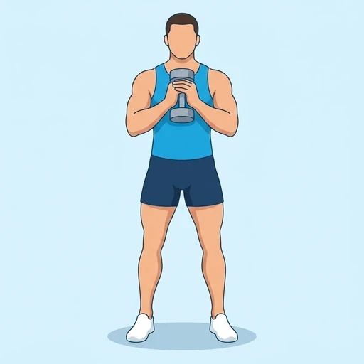 Dumbbell Svend Press — start position, flat illustration