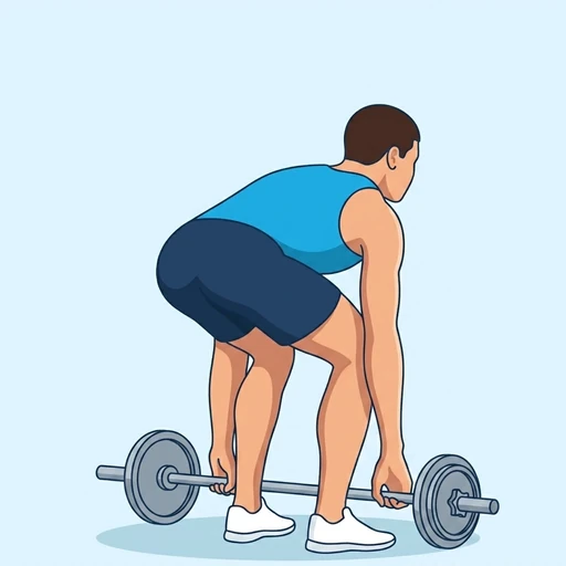 Barbell Deadlift — start position, flat illustration