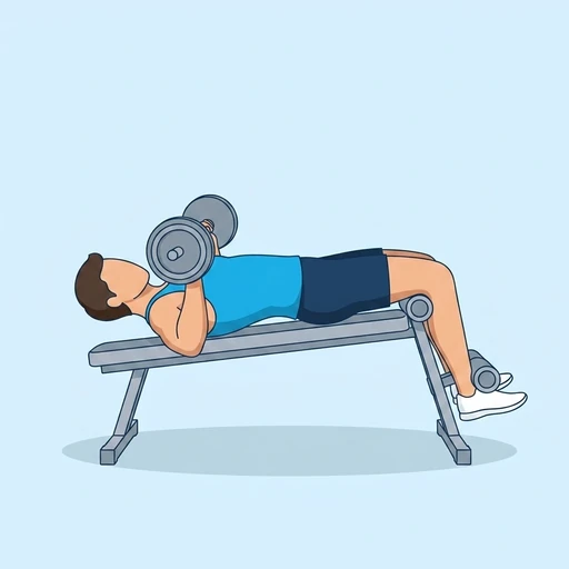 Decline Barbell Bench Press — start position, flat illustration