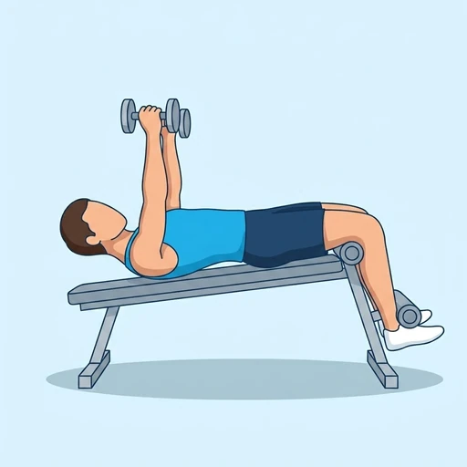 Decline Bench Press — start position, flat illustration