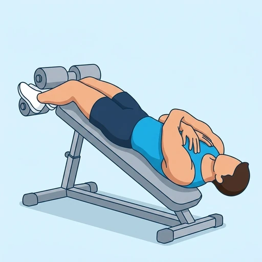 Decline Crunch — start position, flat illustration