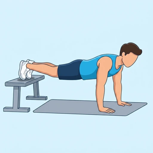 Decline Push-Up — start position, flat illustration