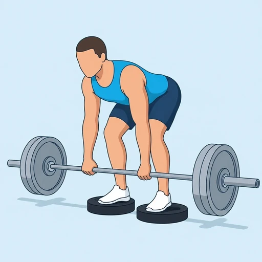 Deficit Deadlift — start position, flat illustration