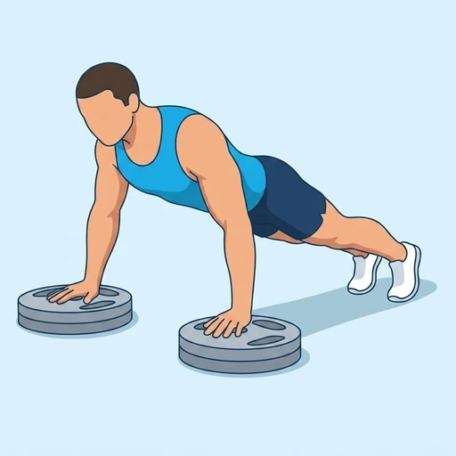 Deficit Push Ups — start position, flat illustration