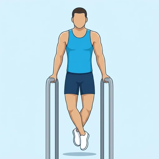 Chest Dips — start position, flat illustration