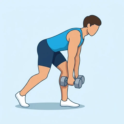Double Dumbbell Kickstand Deadlift — start position, flat illustration