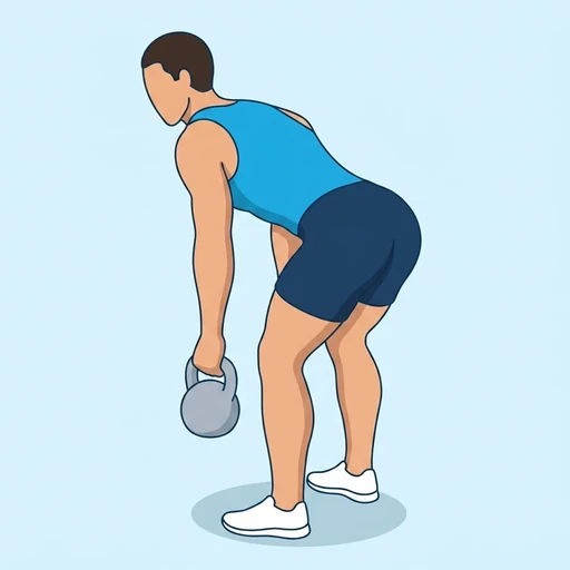 Double Kettlebell Rear Delt Row — start position, flat illustration