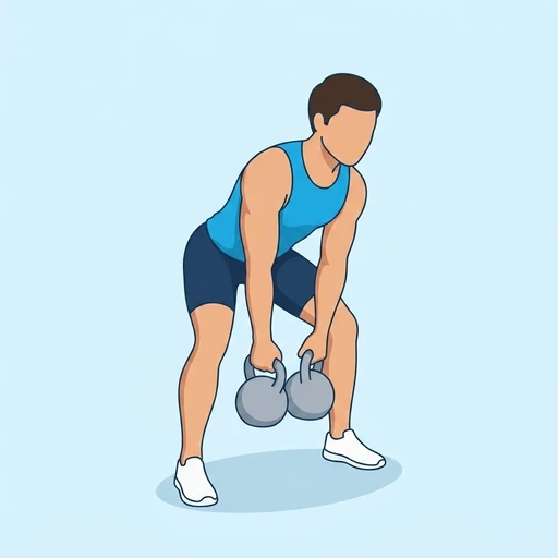 Double Kettlebell Swing Snatch — start position, flat illustration