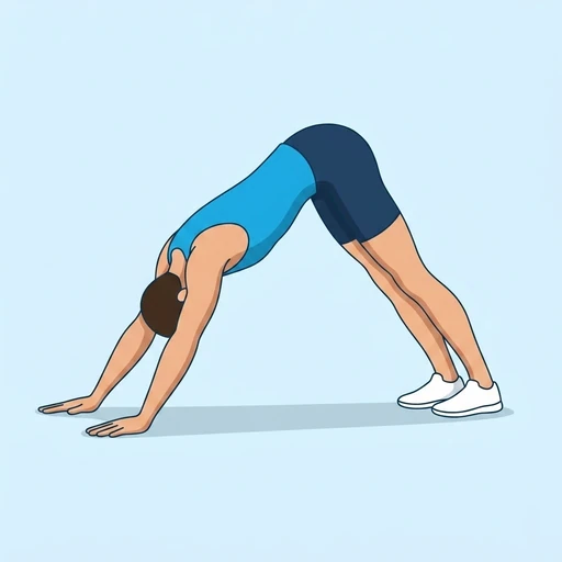 Downward Dog Knee Tuck — start position, flat illustration