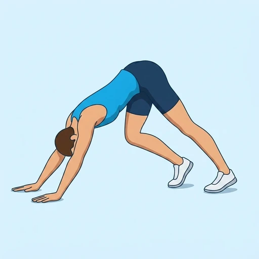 Downward Dog Pedal — peak position, flat illustration