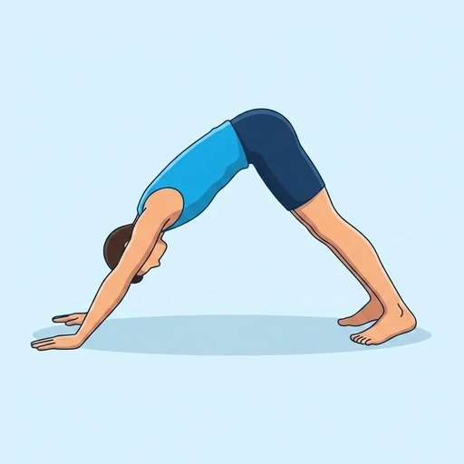 Downward Dog to Knee Drive — start position, flat illustration