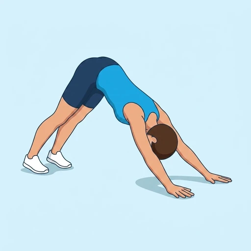 Downward Dog to Low Lunge — start position, flat illustration