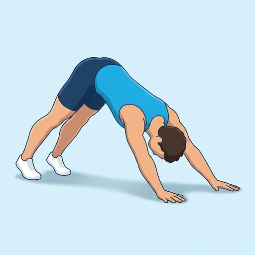 Downward Dog to Plank — start position, flat illustration