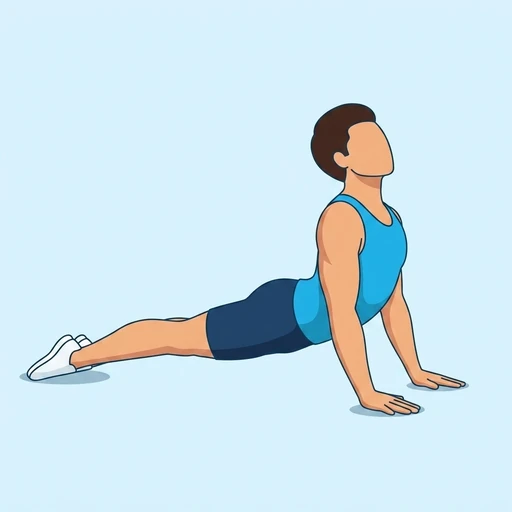 Downward Dog to Upward Dog — peak position, flat illustration