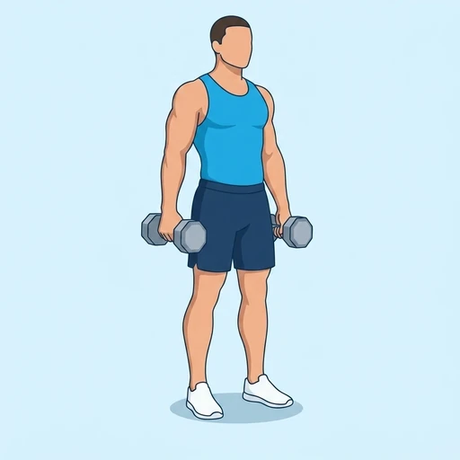 Dumbbell Calf Raise — start position, flat illustration