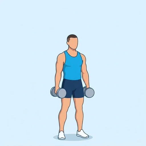 Dumbbell Clean and Press — start position, flat illustration