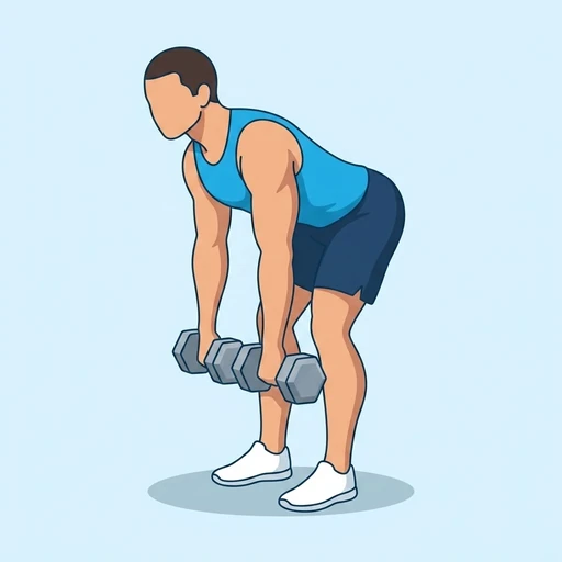 Dumbbell Deadlift — start position, flat illustration