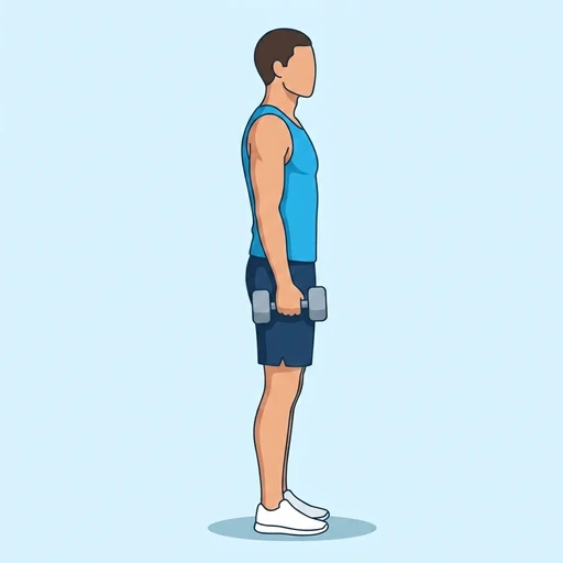 Dumbbell Front Raise — start position, flat illustration