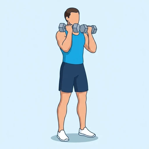 Dumbbell Front Squat — start position, flat illustration