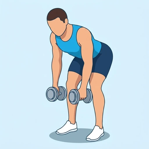 Dumbbell Reverse Fly — start position, flat illustration