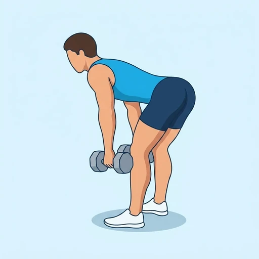 Dumbbell Romanian Deadlift — start position, flat illustration