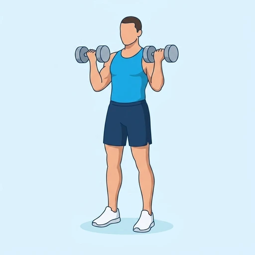 Dumbbell Shoulder Press — start position, flat illustration