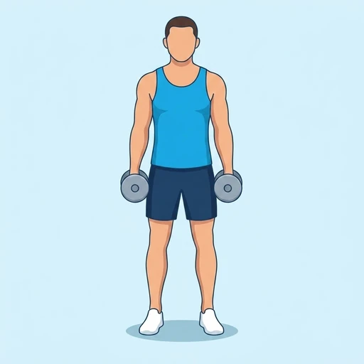 Dumbbell Side Bend — start position, flat illustration