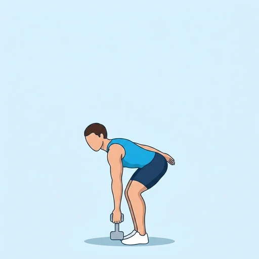 Dumbbell Snatch — start position, flat illustration