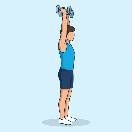 Dumbbell Tricep Extension — start position, flat illustration