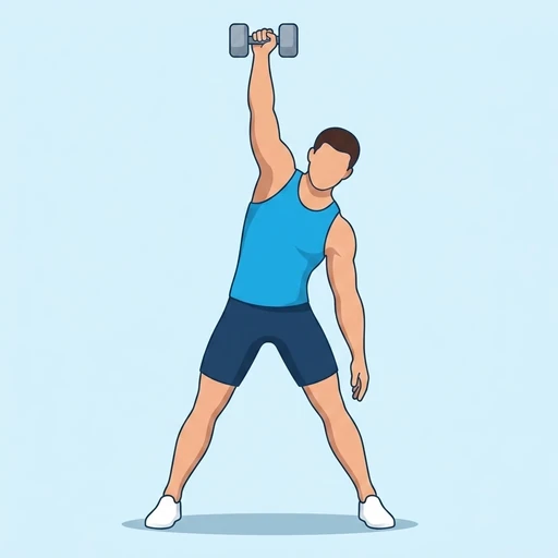 Dumbbell Windmill — start position, flat illustration